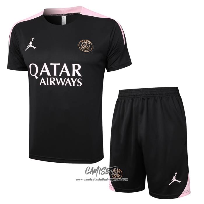 Chandal del Paris Saint-Germain Jordan 2024-2025 Manga Corta Negro - Pantalon Corto